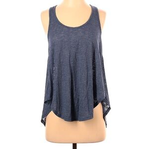 On the Road…Heathered Blue Flowy Racerback Tank Top Size S